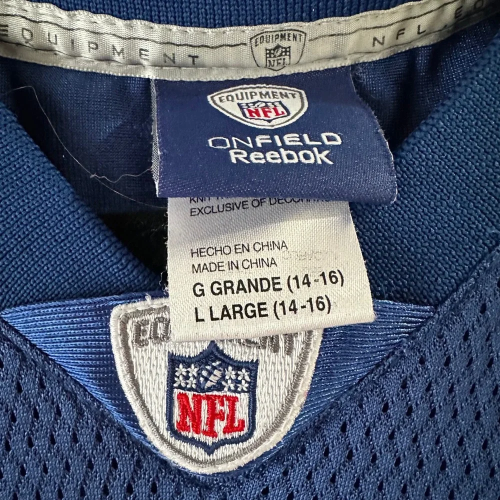 Kids Indianapolis Colts‎ Football Jersey #93 Freeney Blue Youth Large NFL Reebok